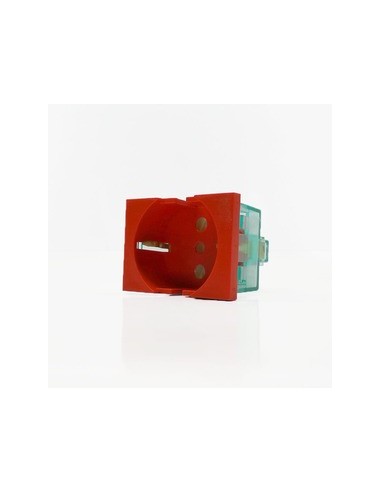 Cambre   7677  Modulo Toma  Schuko 16 A C Polo A Tierra C/led Testigo - Rojo Linea Hospitalaria