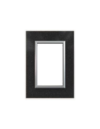 Jeluz 698/13-7  Tapa Std Cristal Negra + Ribete Plata  (verona)