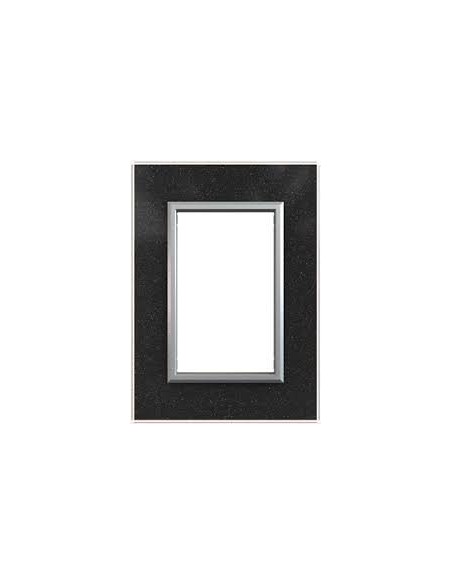 Jeluz 698/13-7  Tapa Std Cristal Negra + Ribete Plata  (verona)